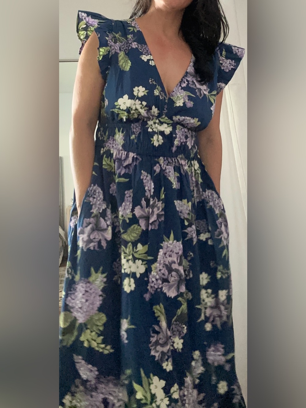 Vineyard Vines Marina Poplin Flutter Sleeve Dress